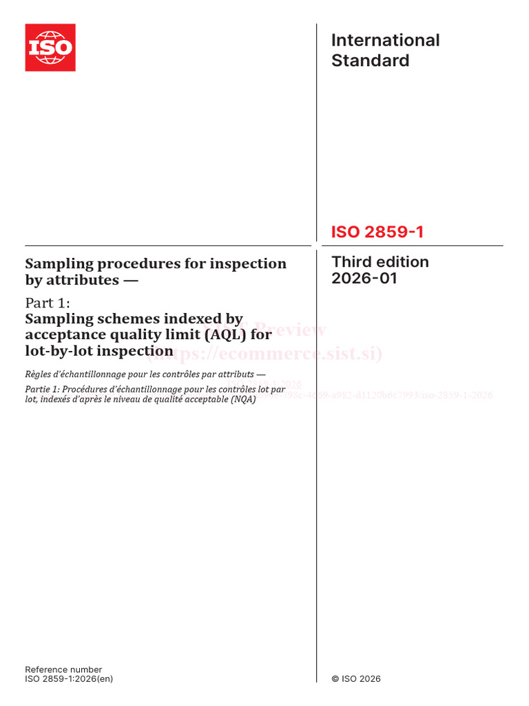 Iso 2859 1 2026 | PDF | International Organization For Standardization ...