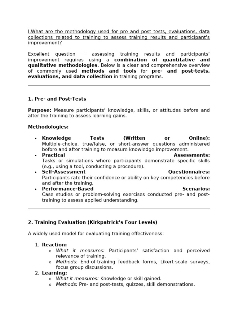 Pre & Post Test | PDF | Survey Methodology | Methodology
