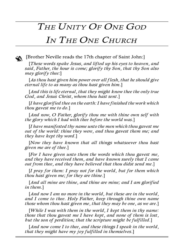 58-1221E the Unity of One God in the One Church VGR | PDF