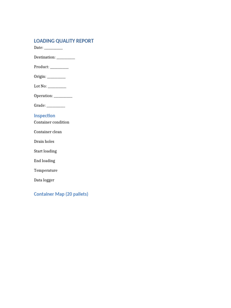 Final Loading Report | PDF