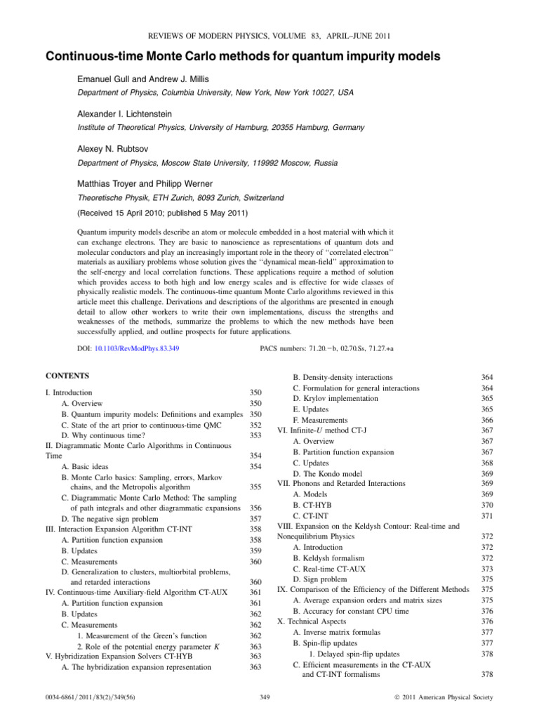 RevModPhys 83 349 | PDF | Quantum Mechanics | Mathematical Physics