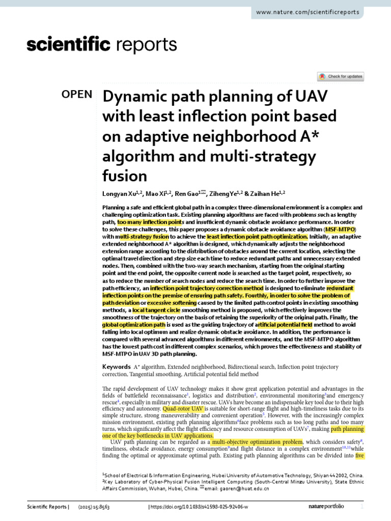 Dynamic Path Planning of UAV With Least Inflection Point Based (1 ...