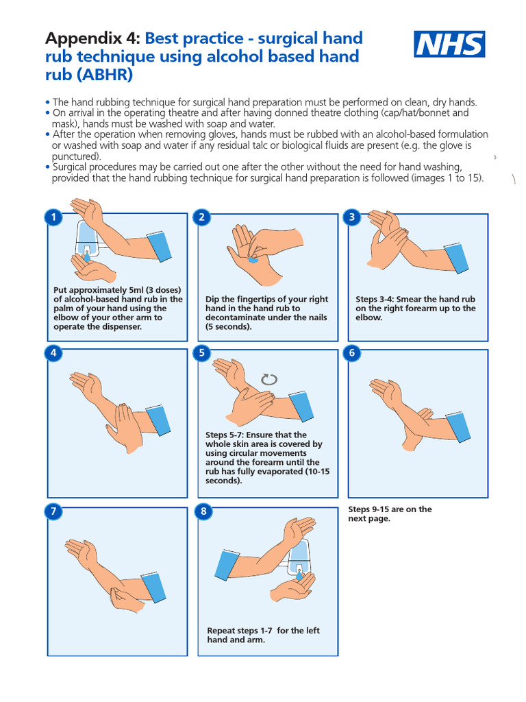 2B - Handout - SOP Surgical Hand Rub Technique | PDF | Hand | Limbs ...
