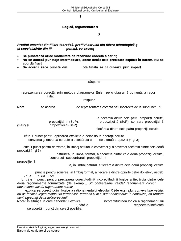 E d Logica 2026 Bar Simulare LRO | PDF