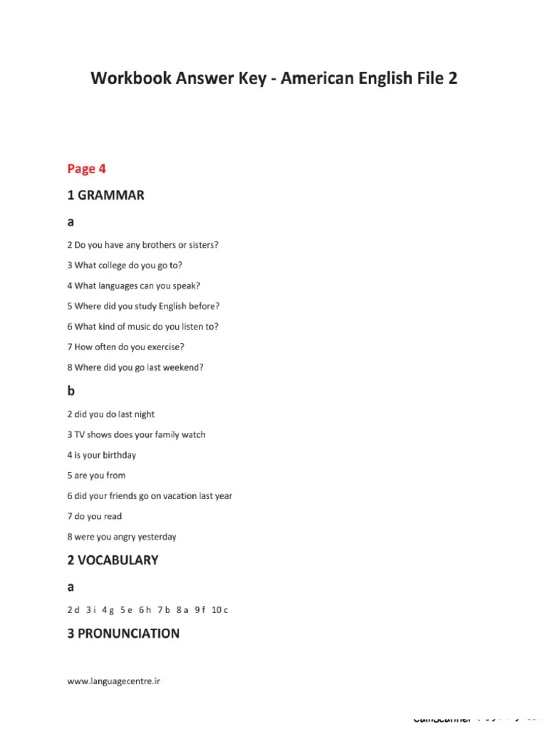 Workbook-Answer-Key | PDF