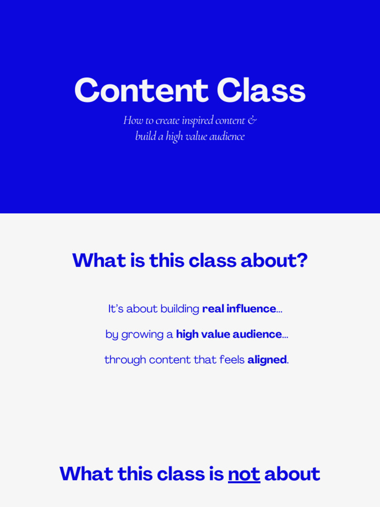 Content Class Workshop | PDF
