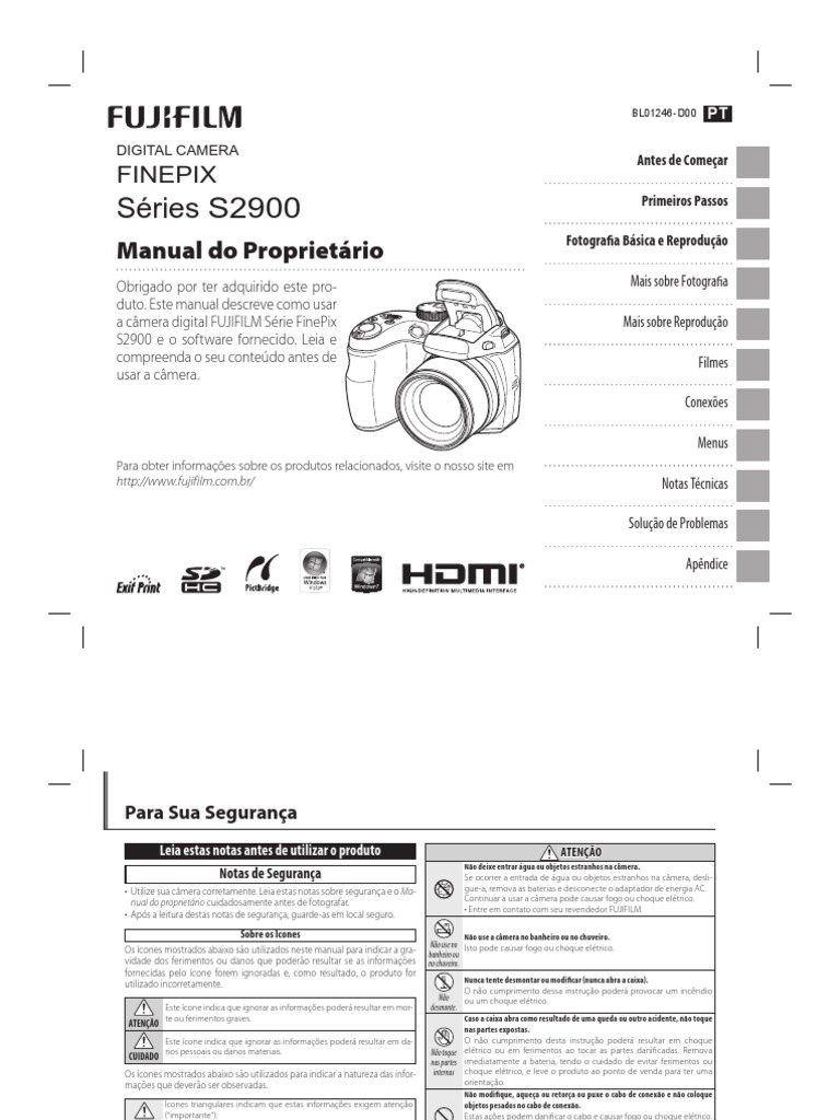 Manual Câmera Digital Fujifilm_S2950 Secure Digital Temperatura