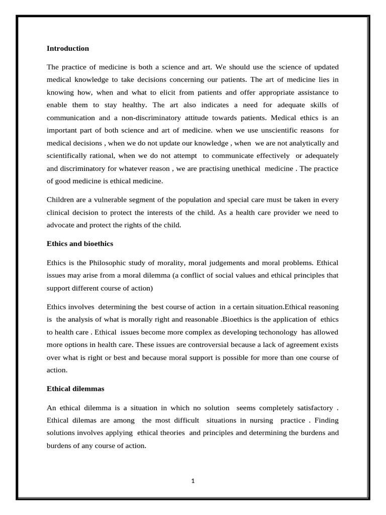 Ethical & Cultural Issues in Pediatrics | PDF | Informed Consent ...