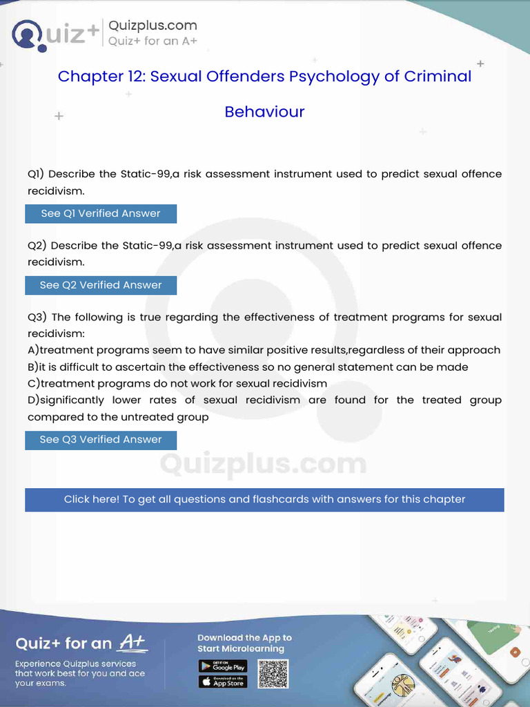 Describe the Static99A Risk Assessment Instrument Used to Predict ...