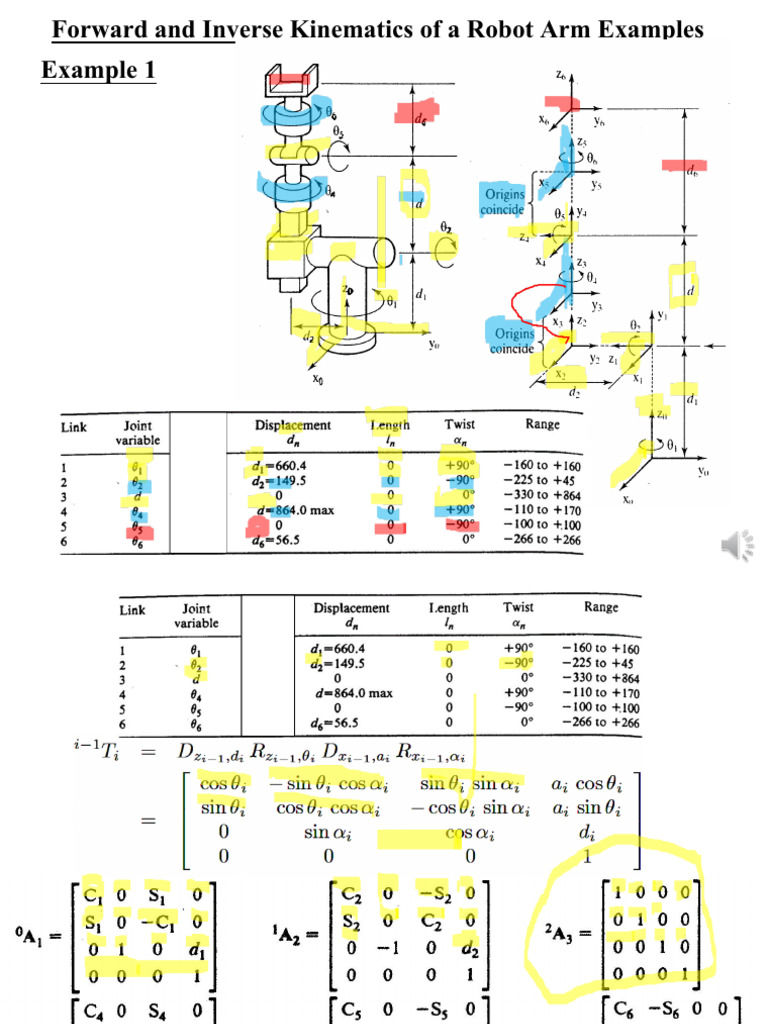 3-Kinematic and Inverse Kinematics Examples | PDF