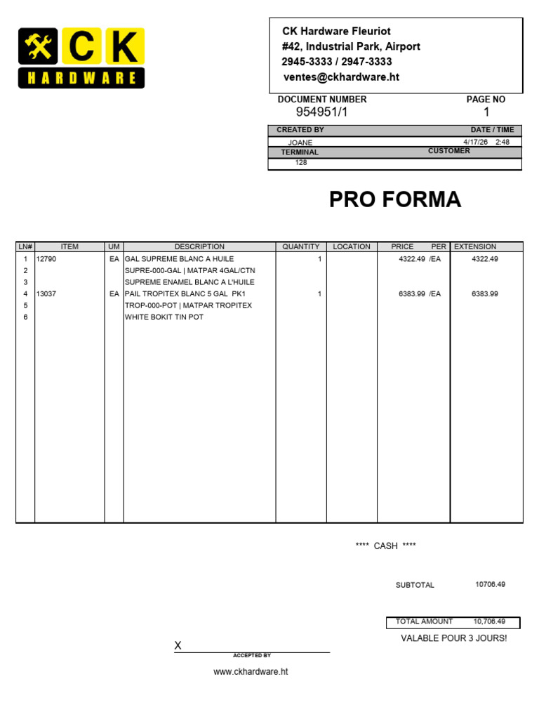 Proforma P | PDF