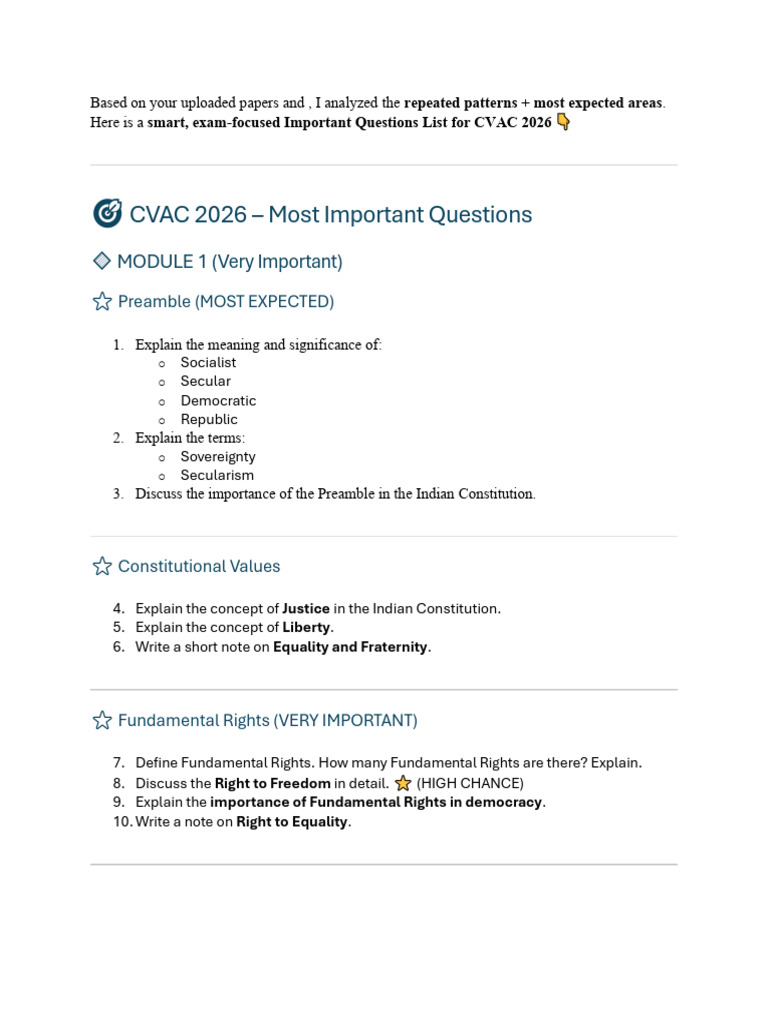 CVAC syllabus | PDF
