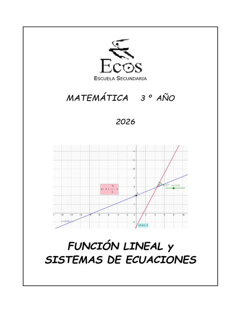 TP Función Lineal y Sistemas Ecuaciones 2026 | PDF | Pendiente | Línea ...