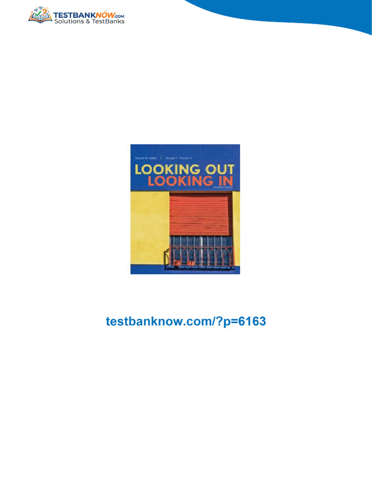 Solution Manual for Looking Out, Looking In, 15th Edition completed ...