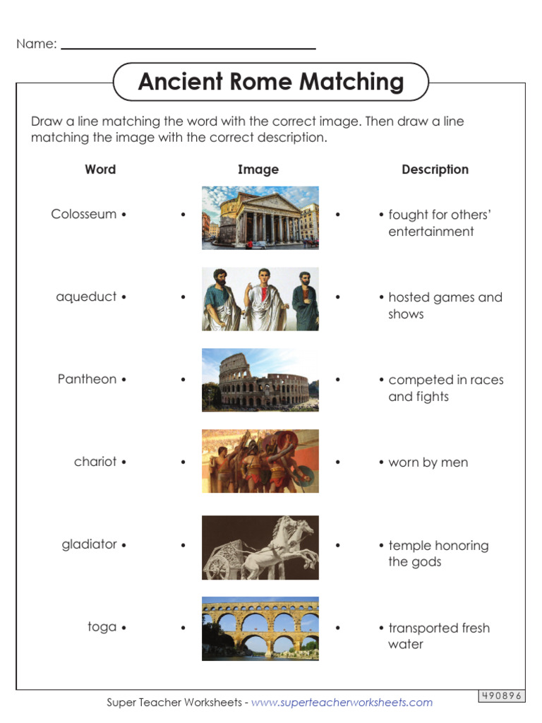 Ancient Rome Picture Matching MATCH | PDF | Ancient Europe | Classical ...