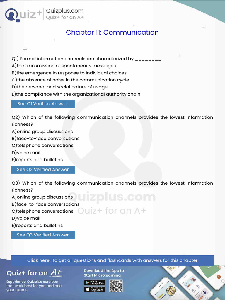 Formal Information Channels Are Characterized By | PDF | Leadership ...