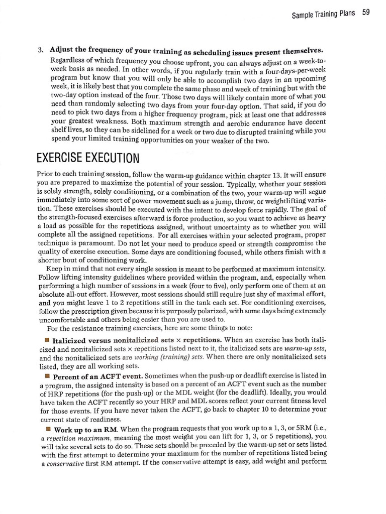 ACFT Two-Day Program | PDF