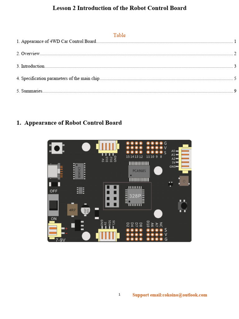 Lesson 2 Introduction of the Robot Control Board | PDF | Power Supply ...