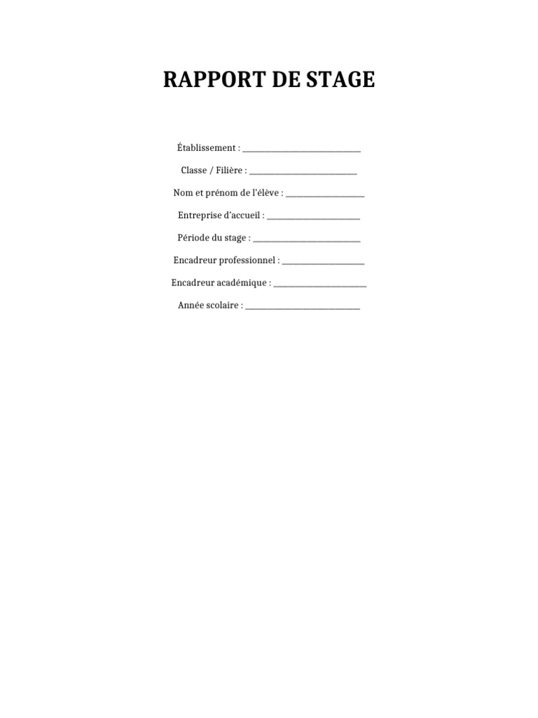 Rapport Stage Complet Exemple | PDF | Informatique | Business