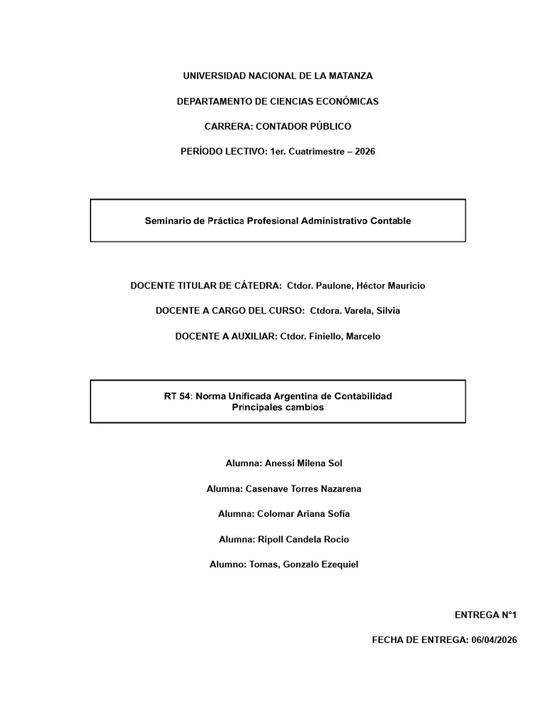 RT 54 - NUA Principales Cambios | PDF | Contabilidad | normas ...