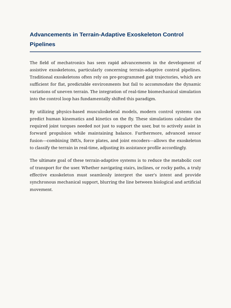 Terrain Adaptive Exoskeletons | PDF