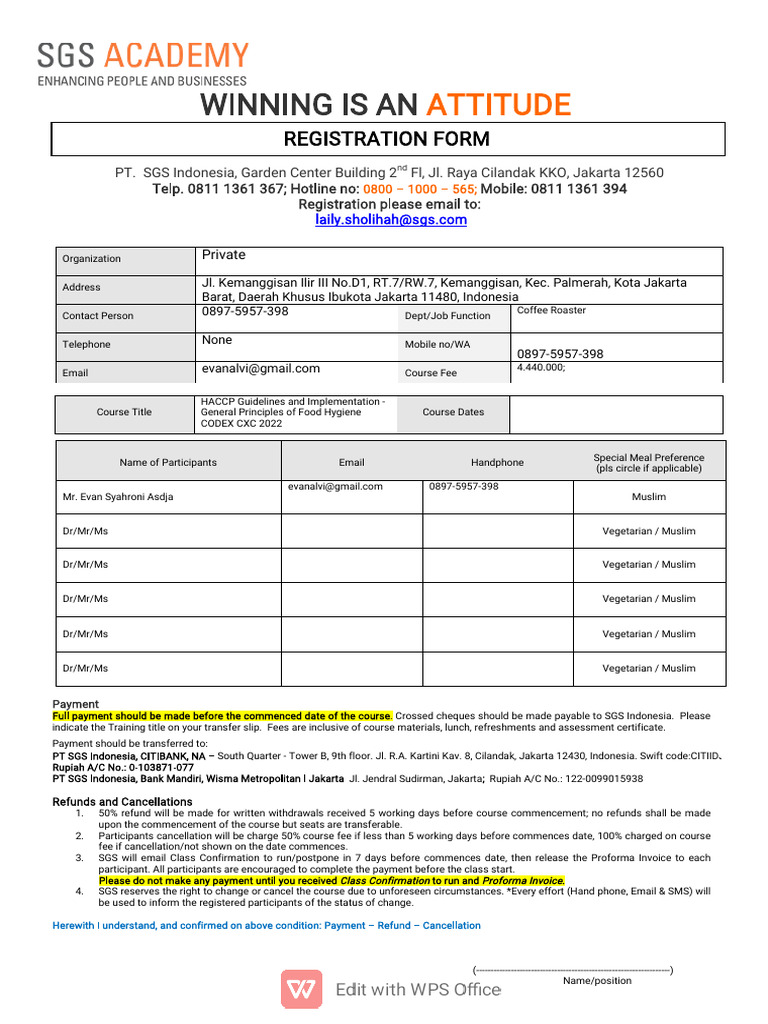 Registration Form 2025 | PDF