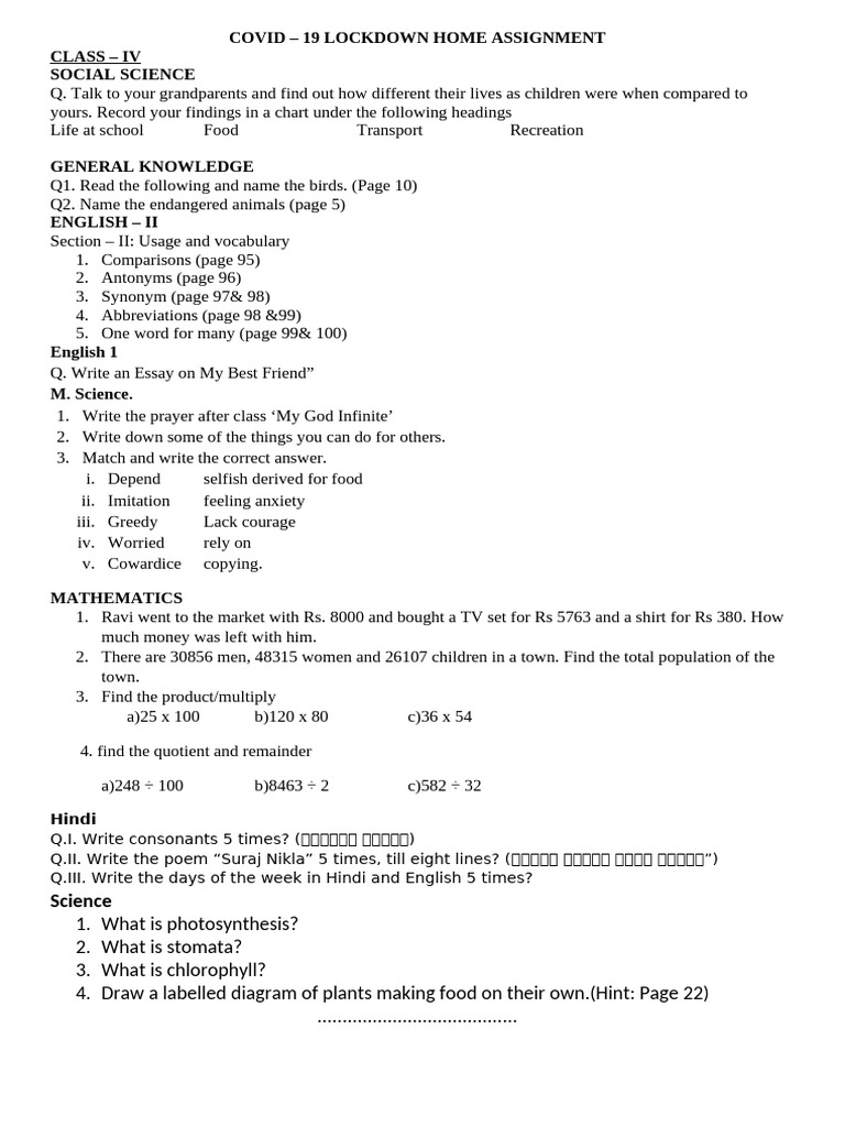 Class 4 (1) | PDF