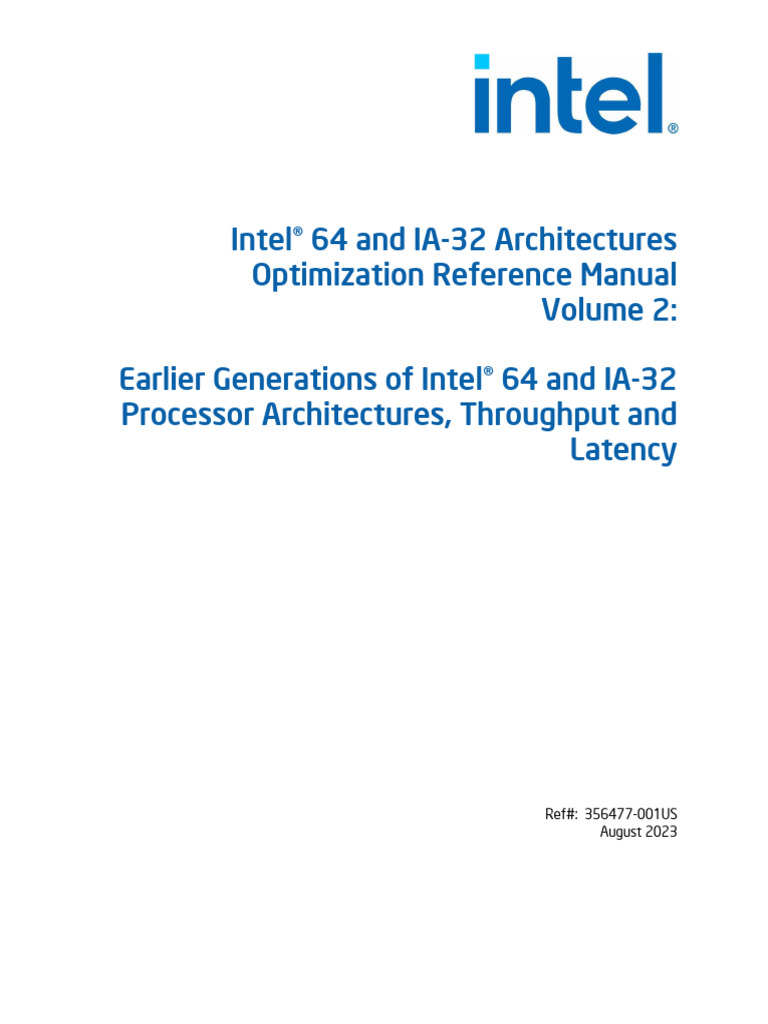 356477 Software Optimization Manual V2 | PDF | Integrated Circuit ...
