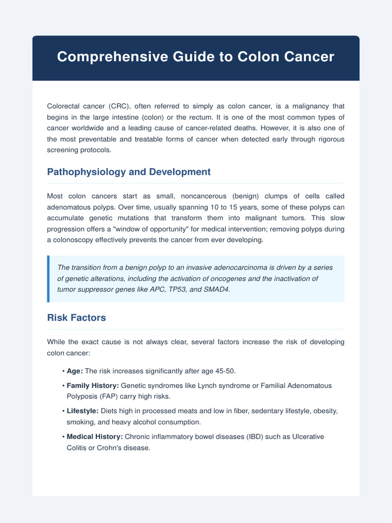 Colon_Cancer_Clinical_Overview | PDF | Colorectal Cancer | Cancer