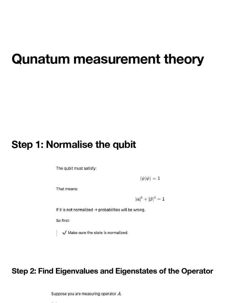 Quantum Measurement Theory | PDF