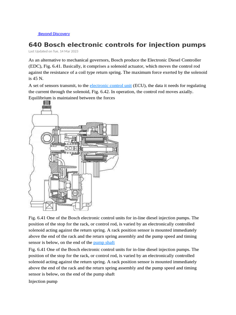 640 Bosch Electronic Controls for Injection Pumps | PDF | Throttle ...