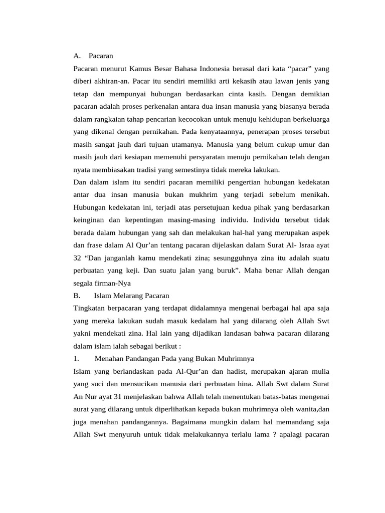 Dampak Pacaran Dalam Islam | PDF