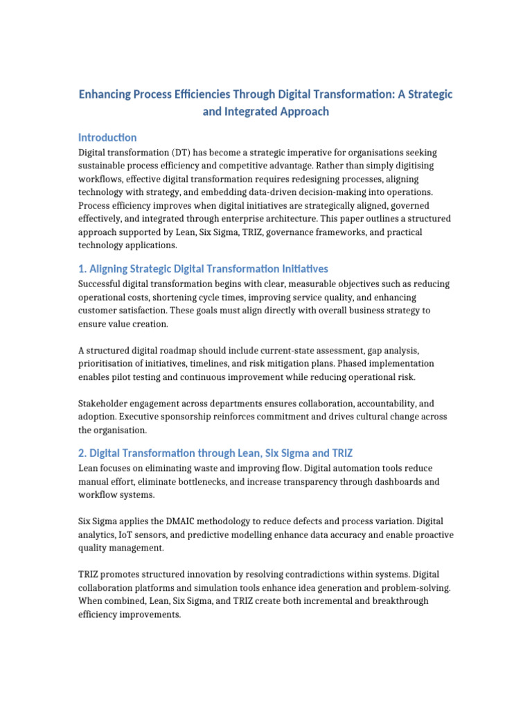 Enhancing Process Efficiencies With More Examples | PDF | Cloud ...