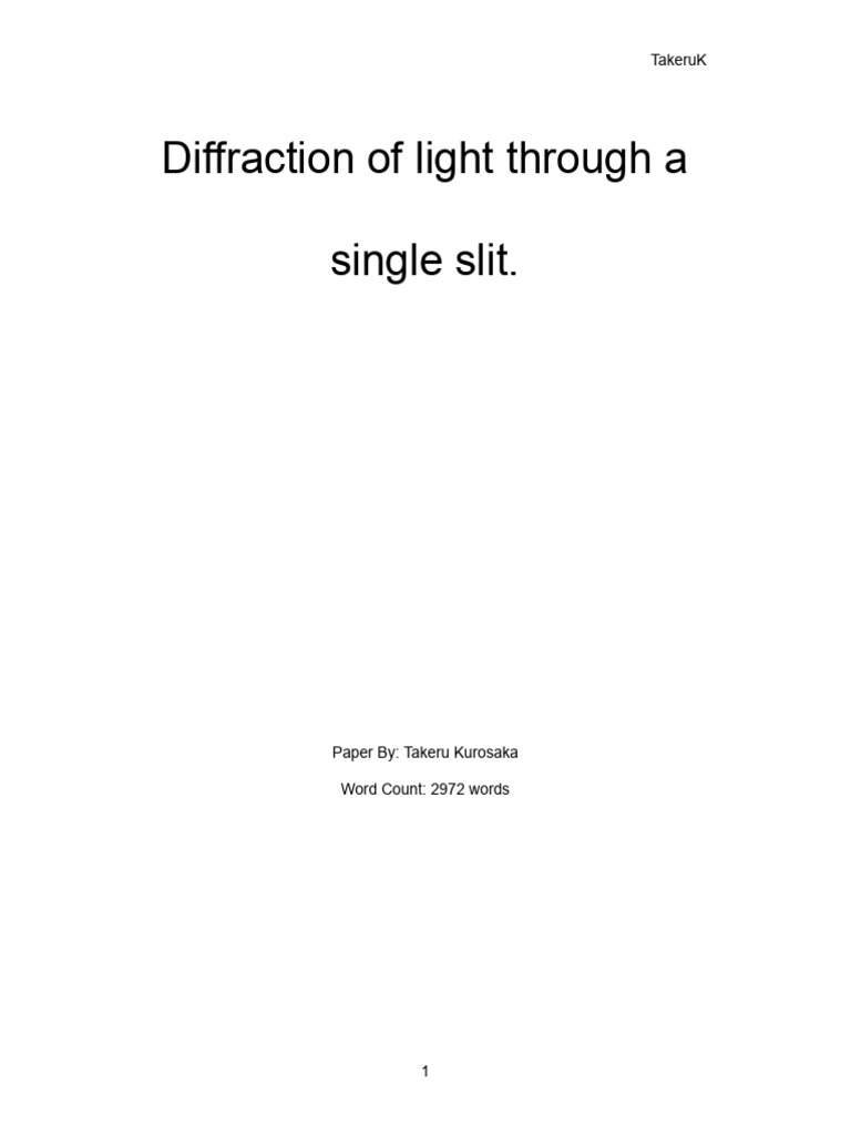 Lab Report - Diffraction | PDF | Diffraction | Wavelength