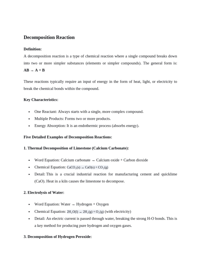 Reaction Types,And Examples | PDF | Acid | Chemical Reactions