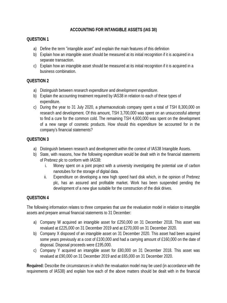 Review Qns- Intangible Assets | PDF | Goodwill (Accounting ...