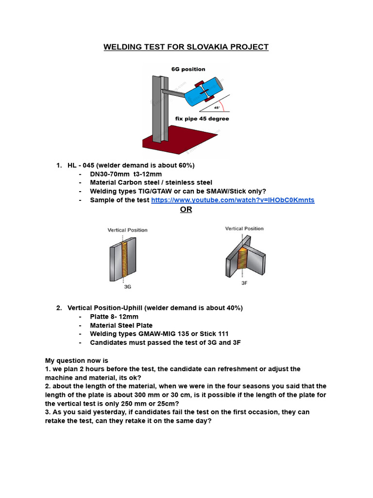 Welding Test 25.05.2025 | PDF