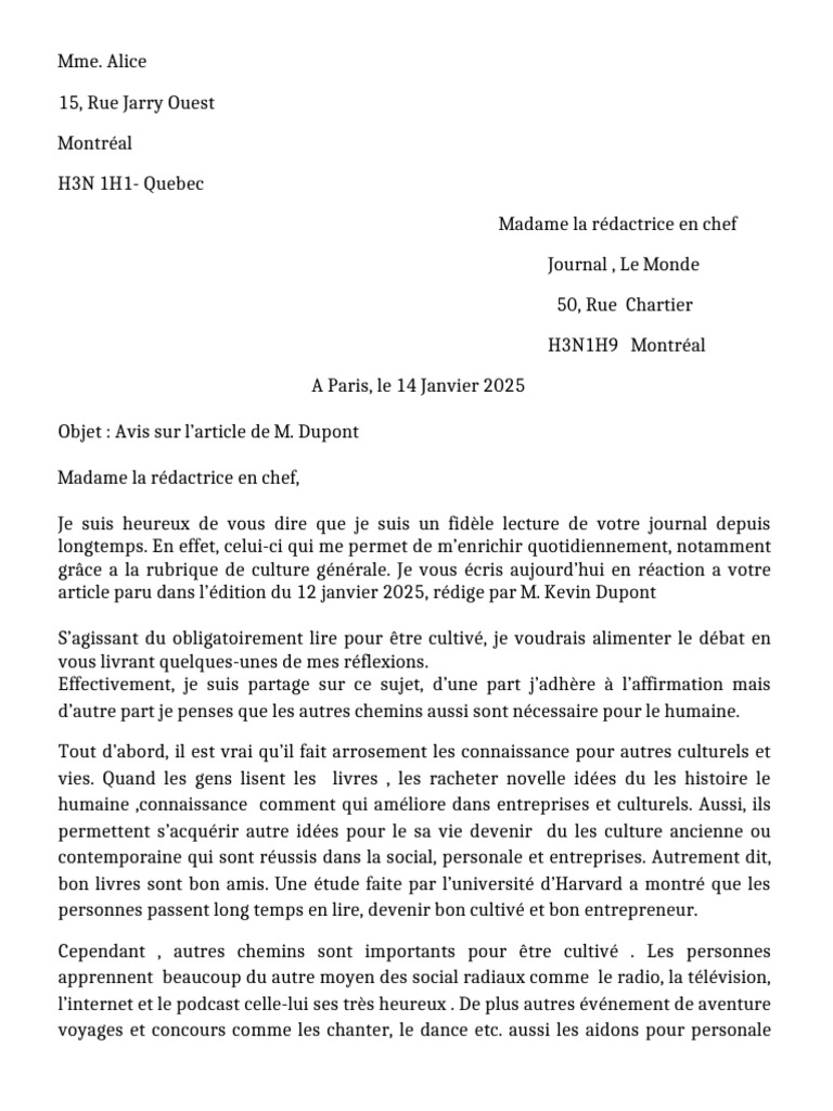 Letter Format Tef | PDF