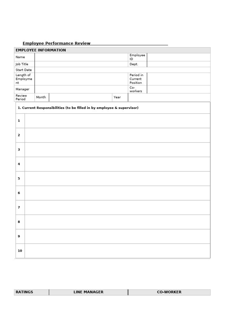 Performance Review Form 195 | PDF | Social Psychology | Psychology