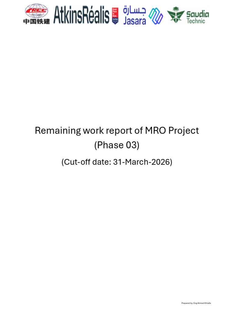 Remaining Work Report of MRO Project (1) (1) | PDF | Electrical Wiring ...