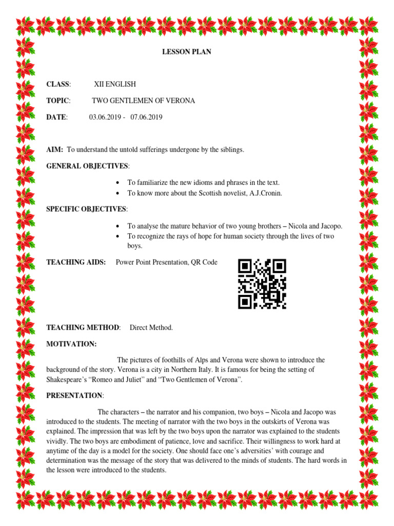 12th English - Lesson Plan | PDF | Metre (Poetry) | Greek Mythology