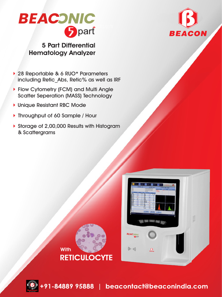 Beaconic 5 Part Plus 5 Part Differential Hematology Analyzer | PDF ...