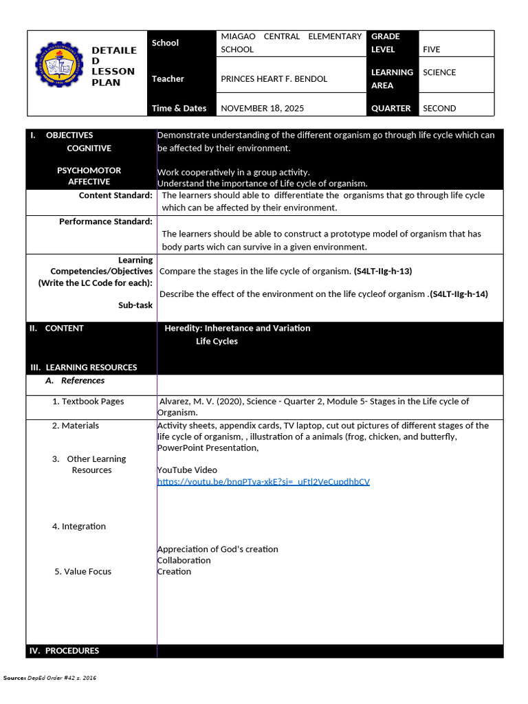 5e Lesson Plan Science | PDF | Butterfly | Pupa