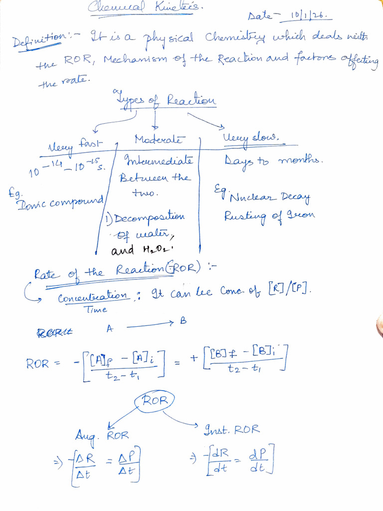 Chemical Kinetics | PDF