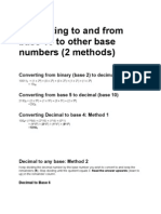 Converting to and From Decimal, binary, base numbers