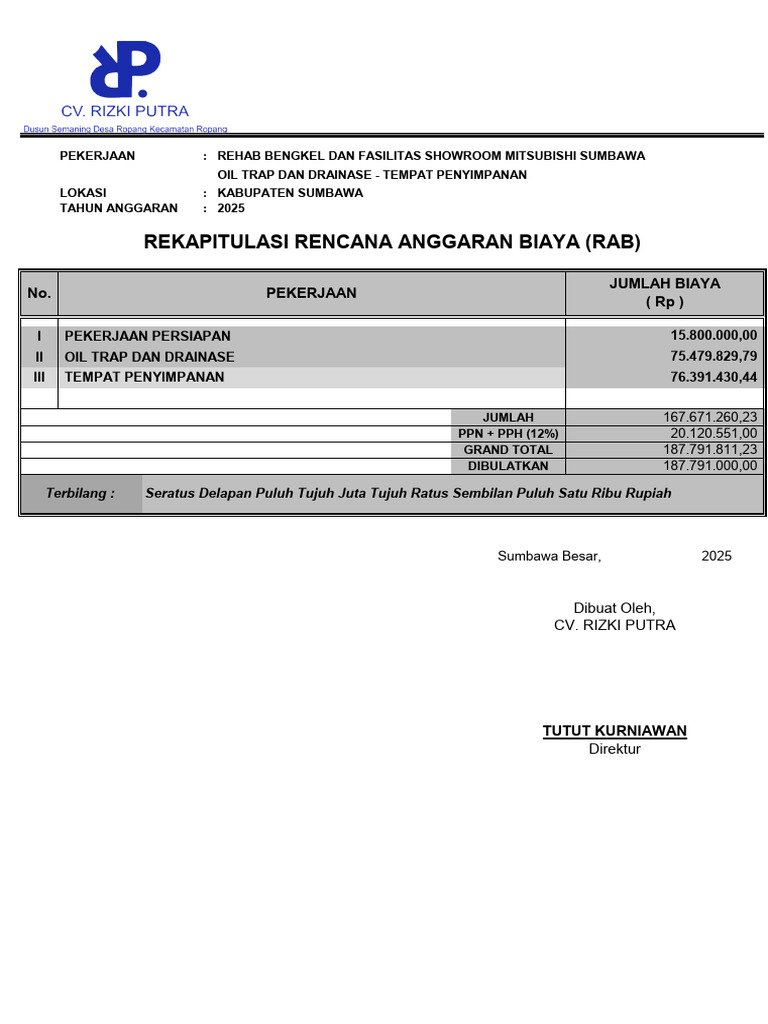 Rab r Penyipanan + Oil Trap | PDF