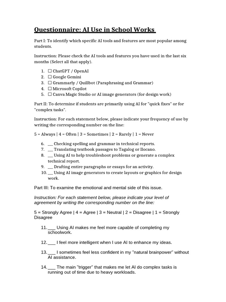 AI Questionnaire (1) | PDF
