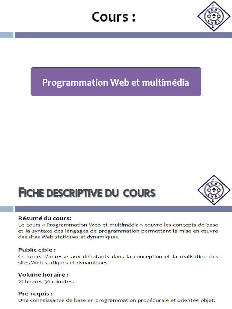 html_cours | PDF | Élément HTML | Html