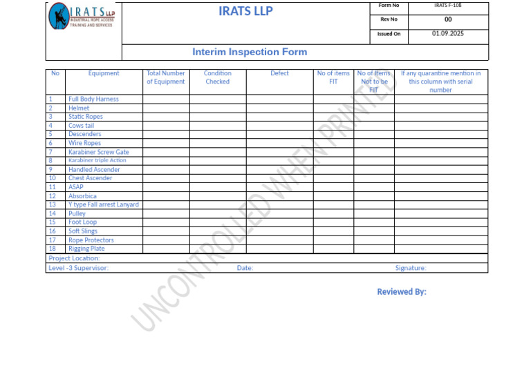 Interim Inspection Form- F-108 | PDF