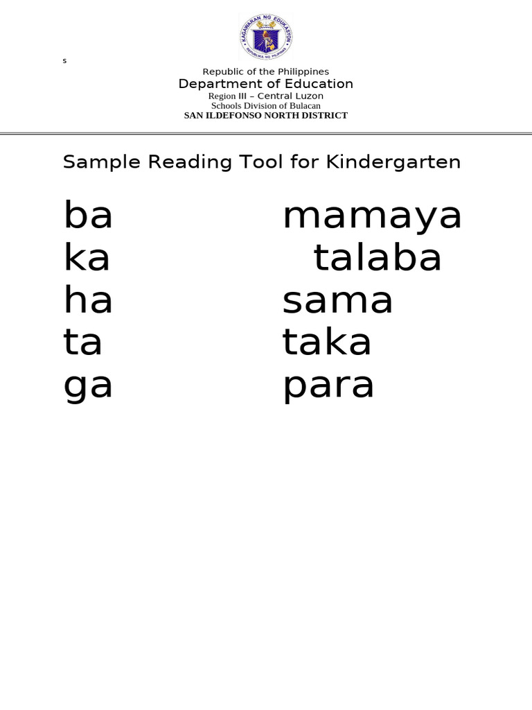 Sample Reading Tool | PDF